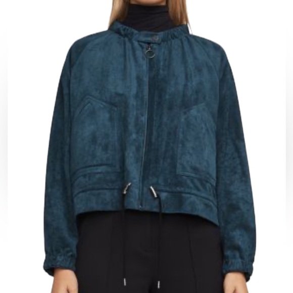 BCBGMaxAzria Faux Suede Levi Bomber Jacket - Picture 1 of 12